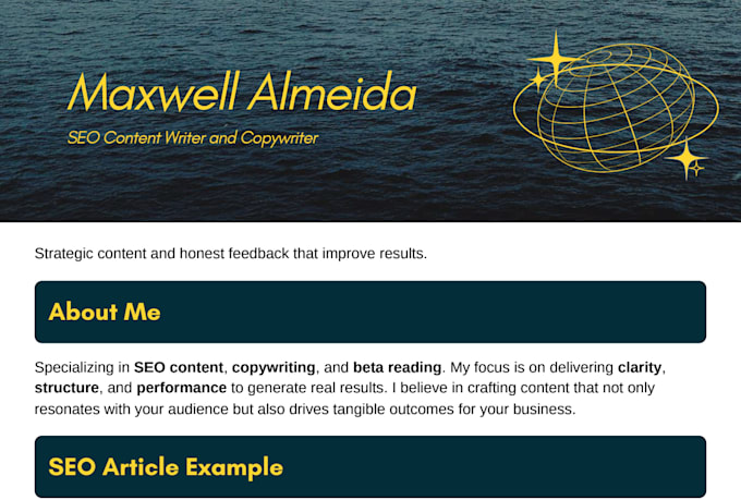write SEO content, copywriting, and do beta readings with honest feedback